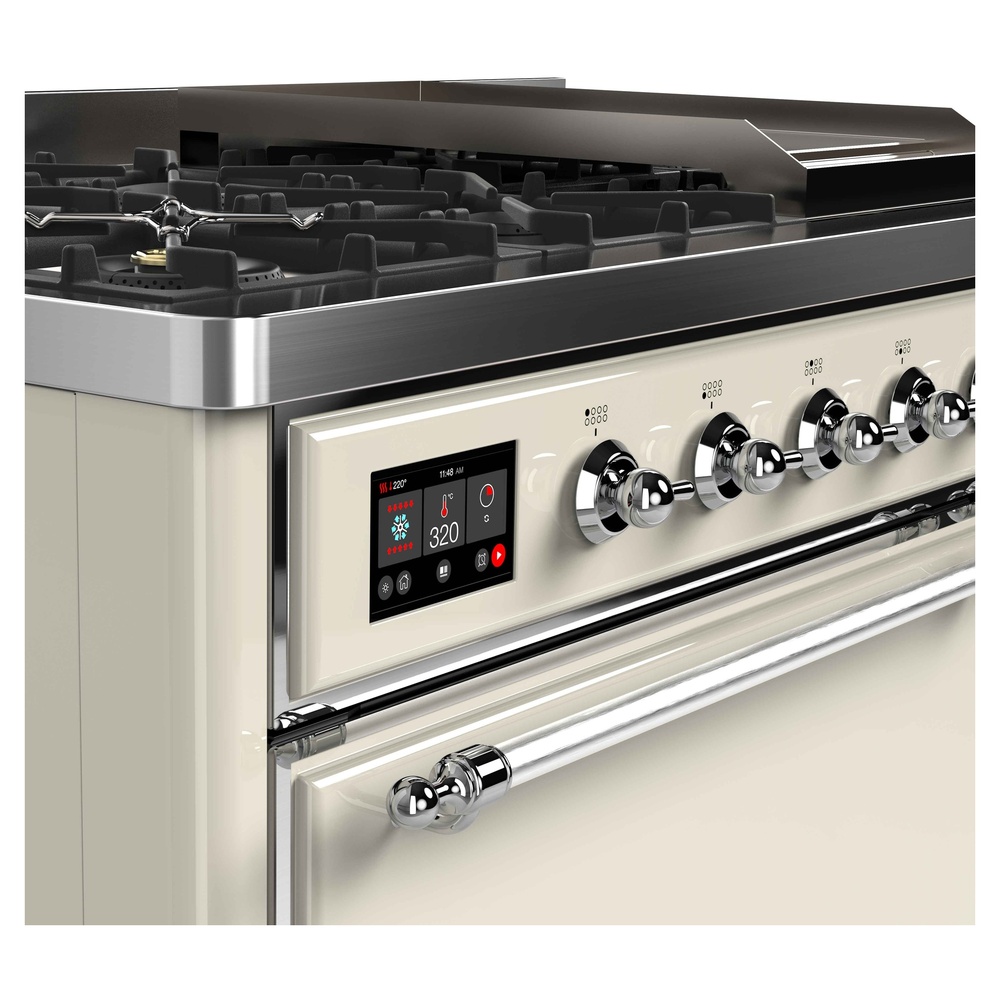 ILVE UM12F Majestic II 48 inch Dual Fuel Range with 8 Burners, Griddle