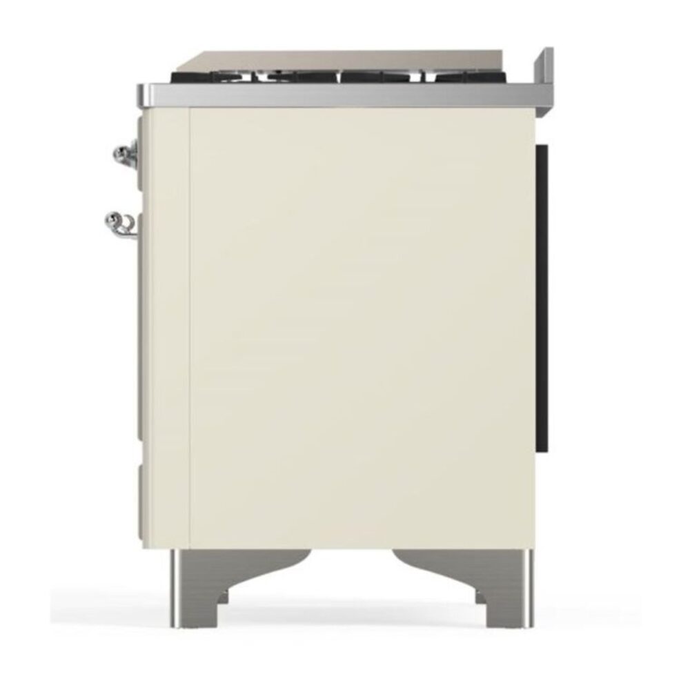 ILVE UM12F Majestic II 48 inch Dual Fuel Range with 8 Black Brass Burners, Griddle