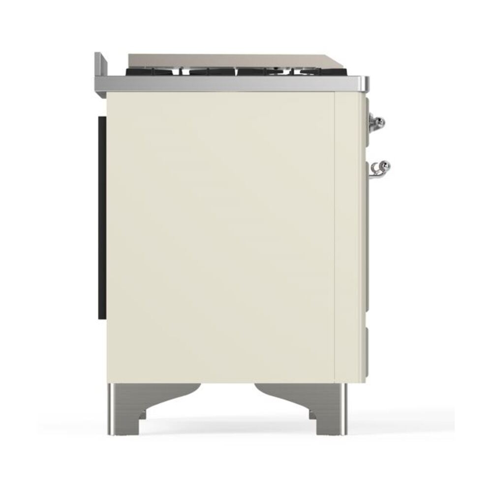 ILVE UM12F Majestic II 48 inch Dual Fuel Range with 8 Black Brass Burners, Griddle