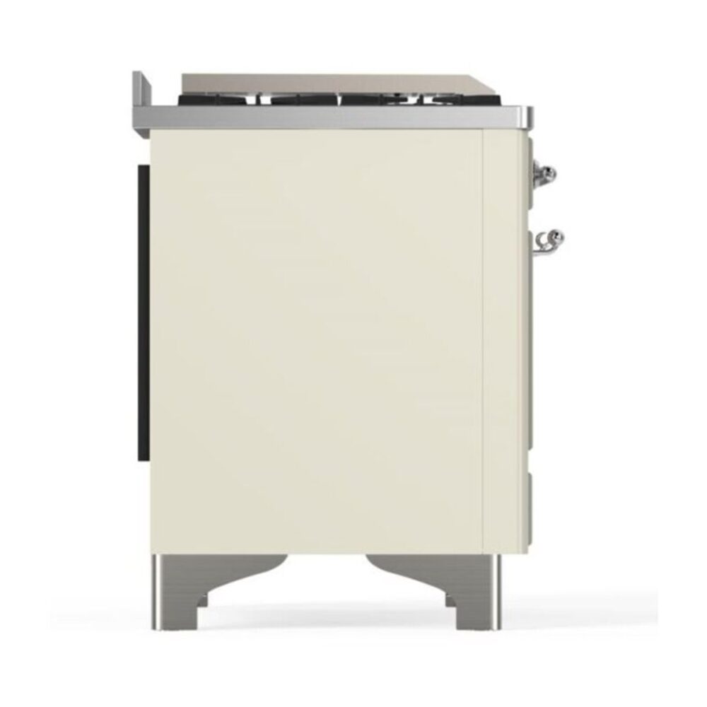 ILVE UM12F Majestic II 48 inch Dual Fuel Range with 8 Black Brass Burners, Griddle