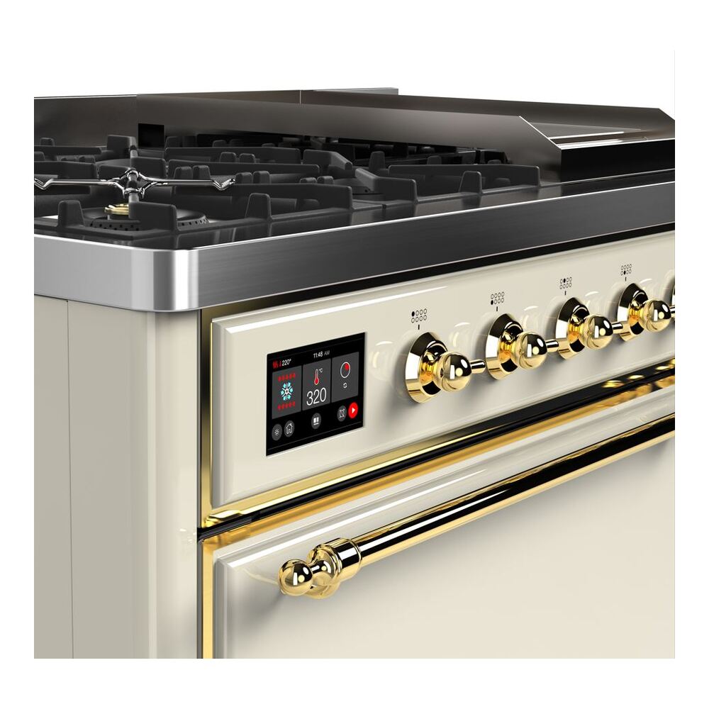 ILVE UM12F Majestic II 48 inch Dual Fuel Range with 8 Burners, Griddle