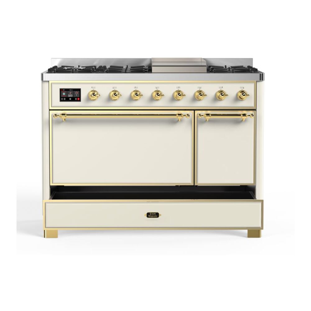 ILVE UM12F Majestic II 48 inch Dual Fuel Range with 8 Burners, Griddle