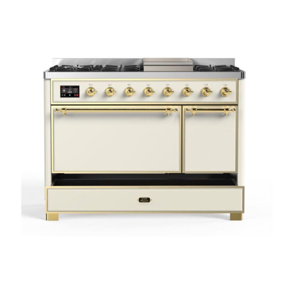 ILVE UM12F Majestic II 48 inch Dual Fuel Range with 8 Burners, Griddle