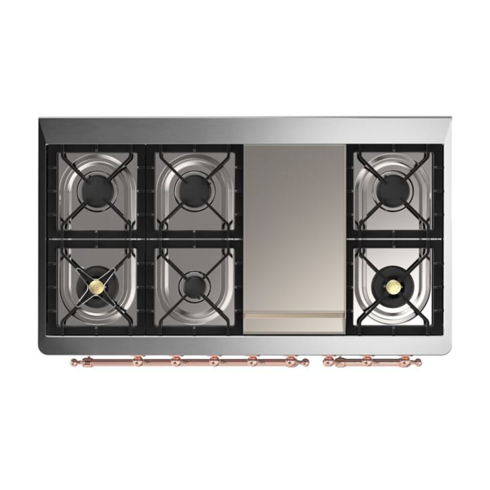 ILVE UM12F Majestic II 48 inch Dual Fuel Range with 8 Burners, Griddle