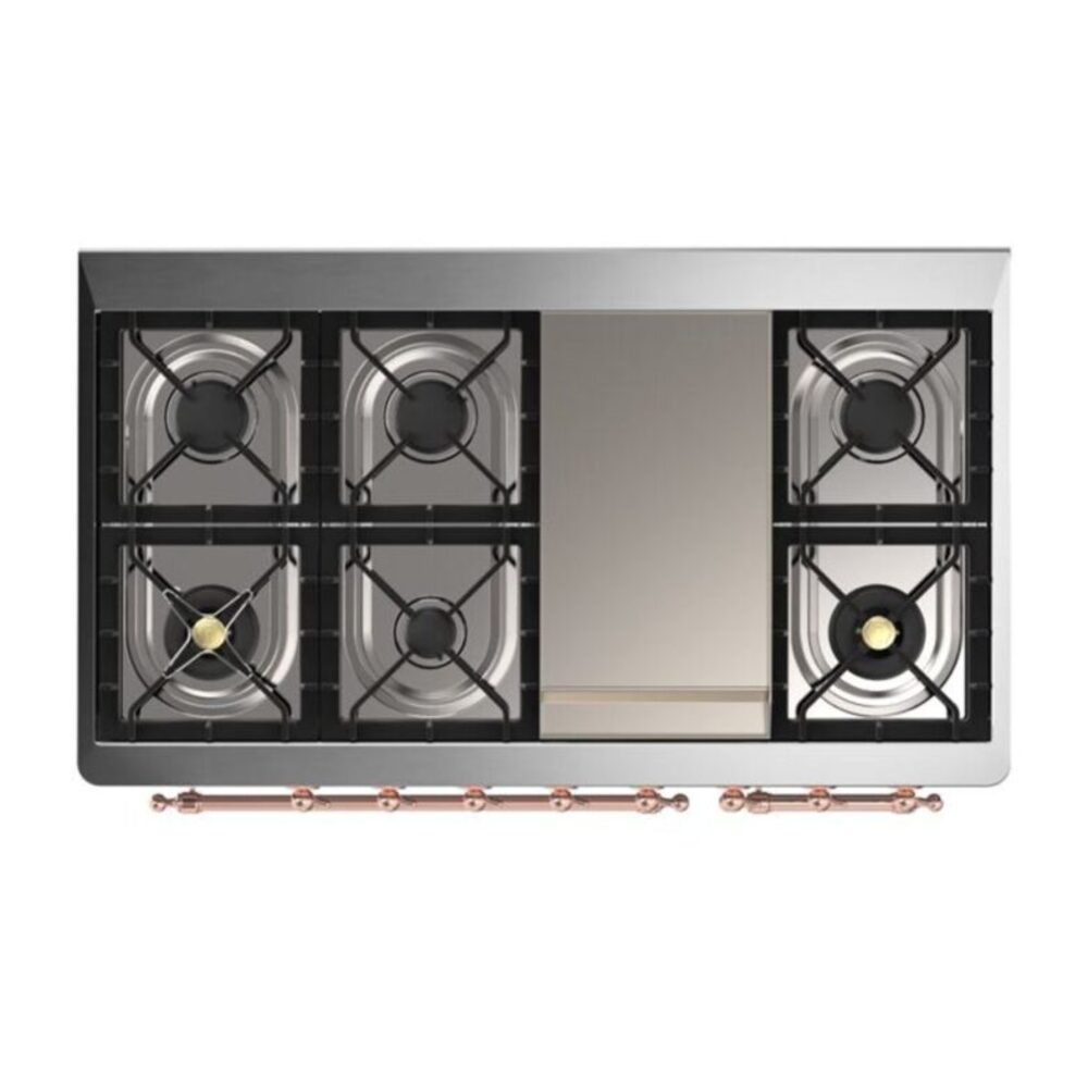 ILVE UM12F Majestic II 48 inch Dual Fuel Range with 8 Burners, Griddle