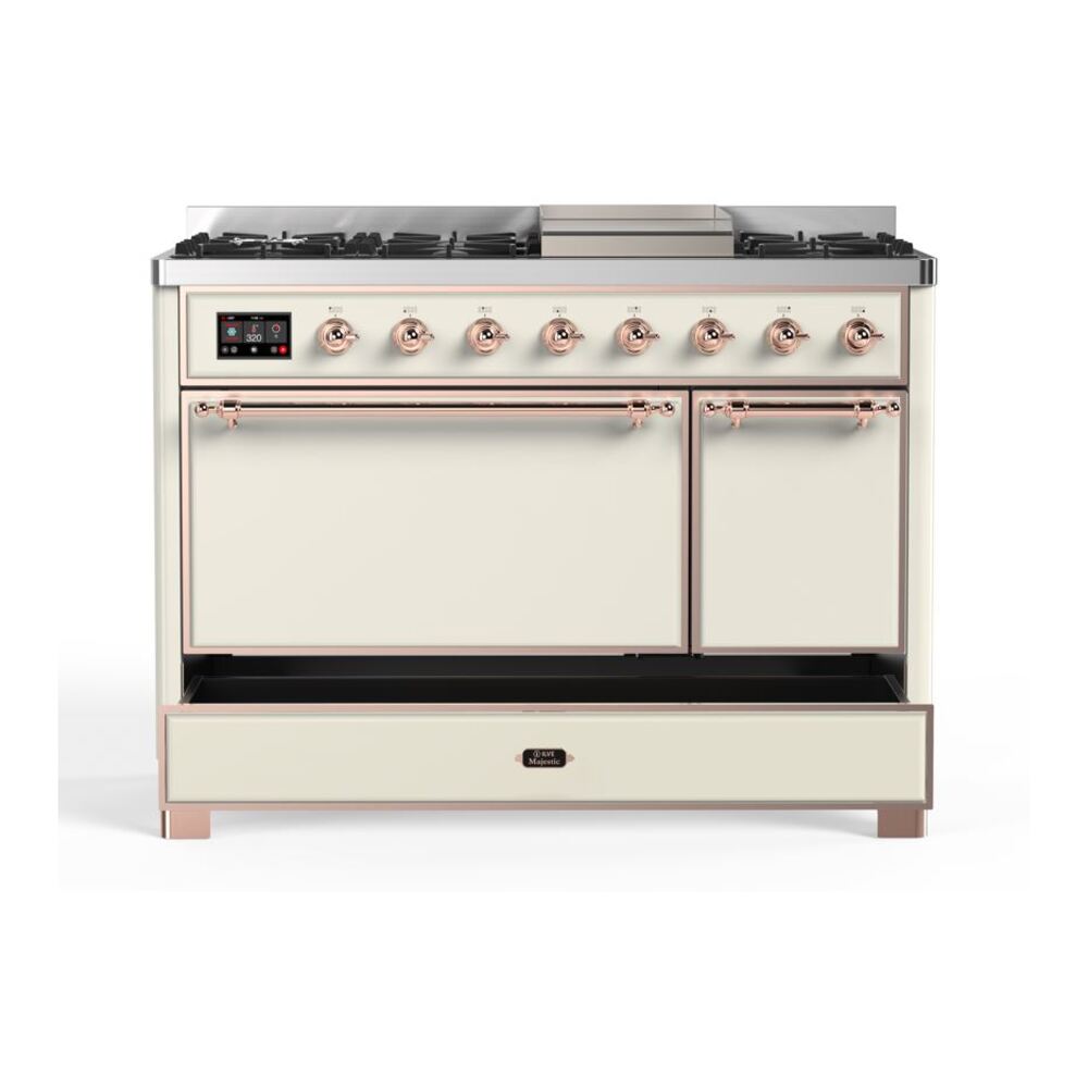 ILVE UM12F Majestic II 48 inch Dual Fuel Range with 8 Burners, Griddle