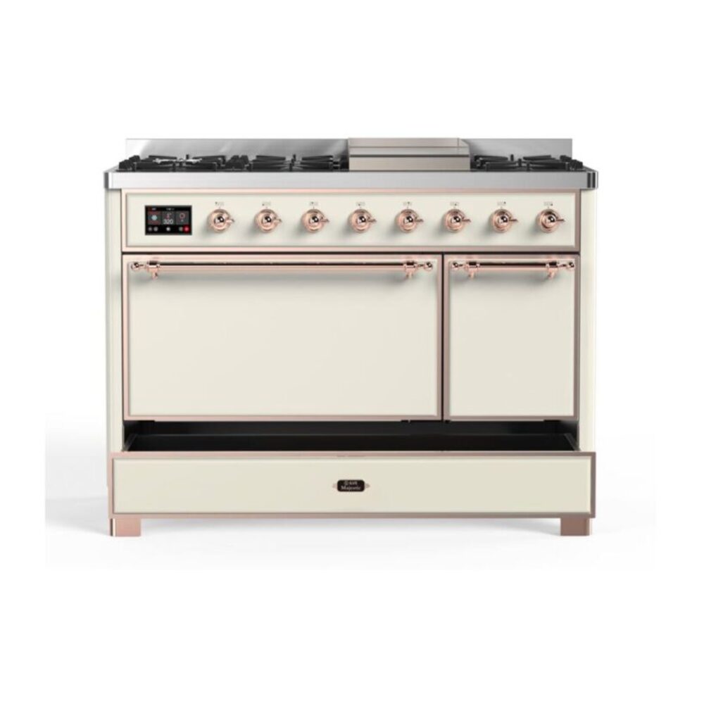ILVE UM12F Majestic II 48 inch Dual Fuel Range with 8 Burners, Griddle