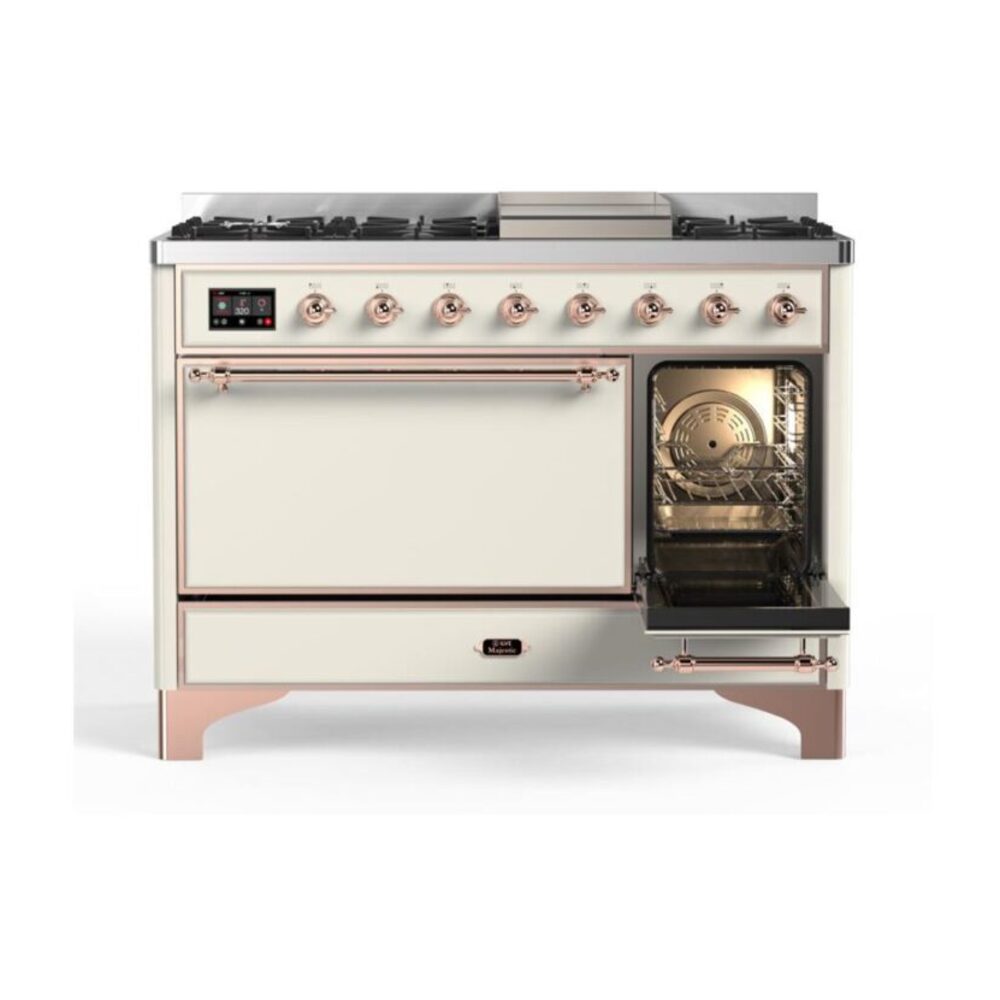 ILVE_UM12FDQNS3AWPLP_Majestic_II_48"_Dual_Fuel_Range_Right_Angle