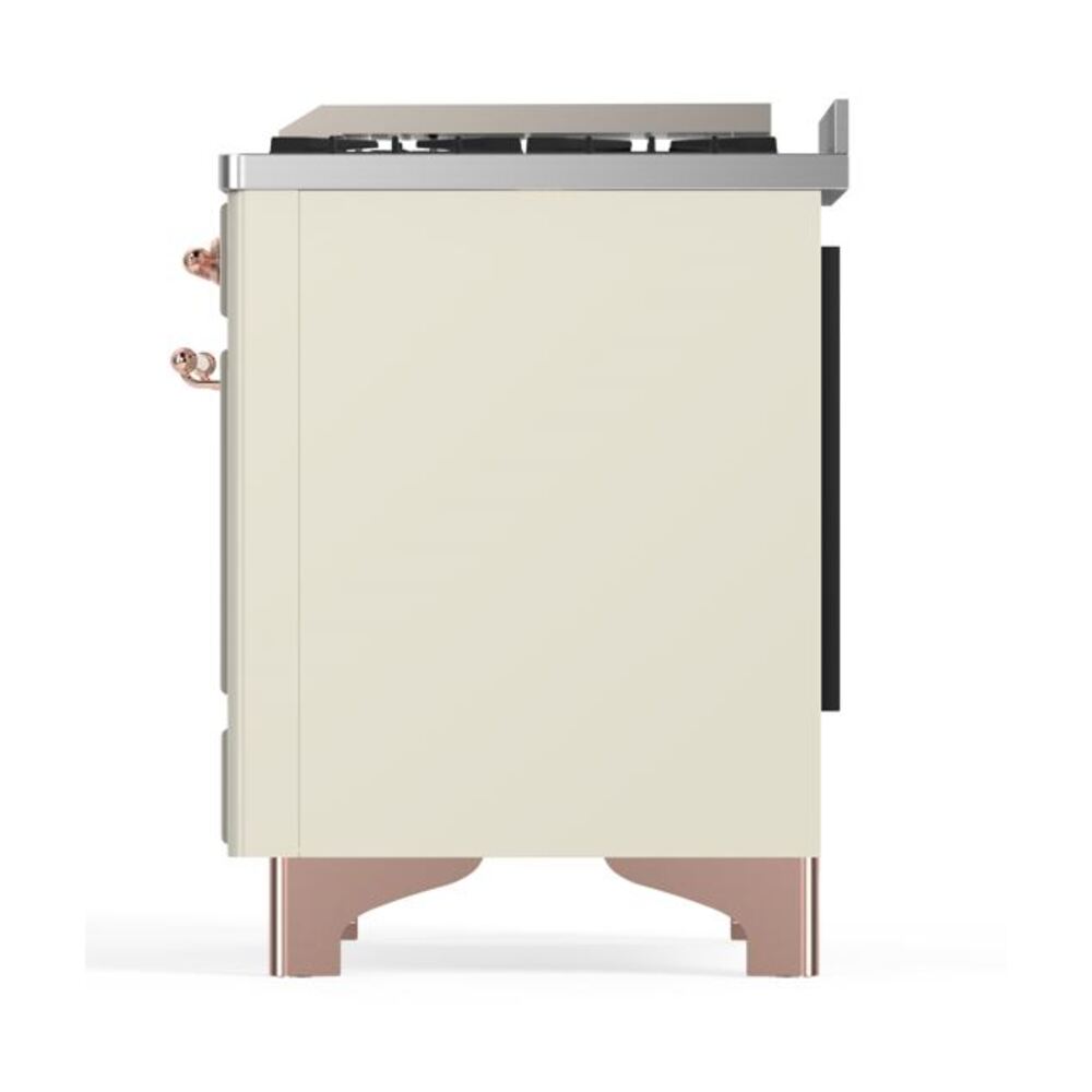 ILVE UM12F Majestic II 48 inch Dual Fuel Range with 8 Black Brass Burners, Griddle