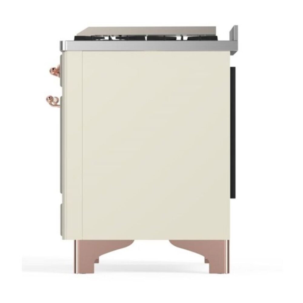 ILVE UM12F Majestic II 48 inch Dual Fuel Range with 8 Black Brass Burners, Griddle