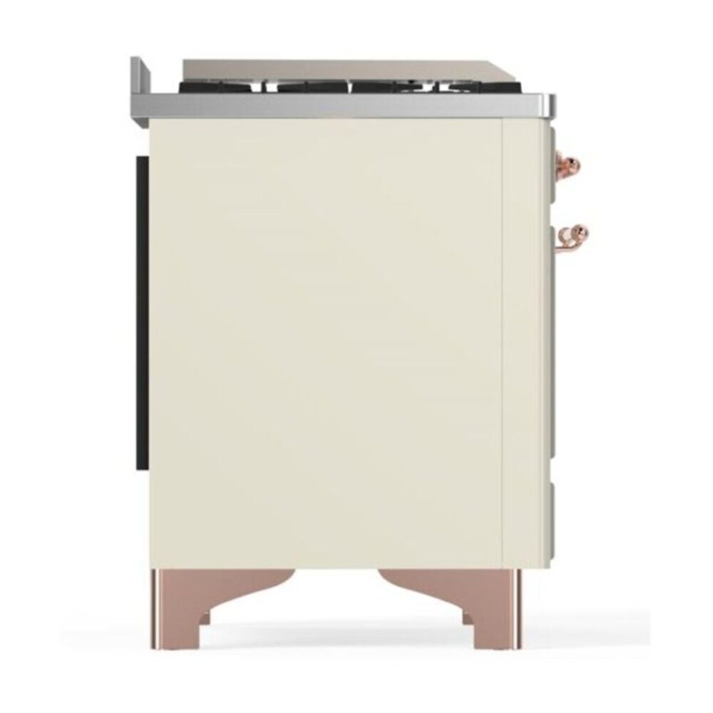 ILVE UM12F Majestic II 48 inch Dual Fuel Range with 8 Black Brass Burners, Griddle