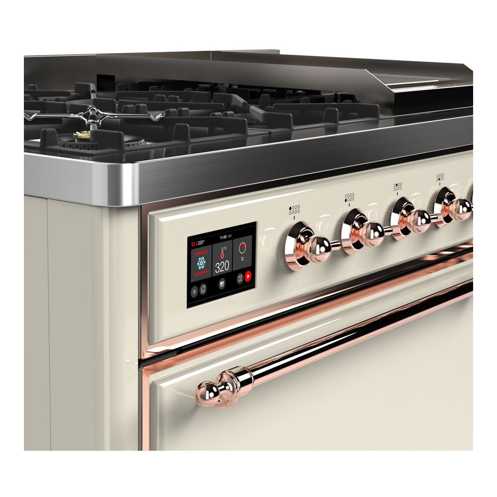 ILVE UM12F Majestic II 48 inch Dual Fuel Range with 8 Burners, Griddle