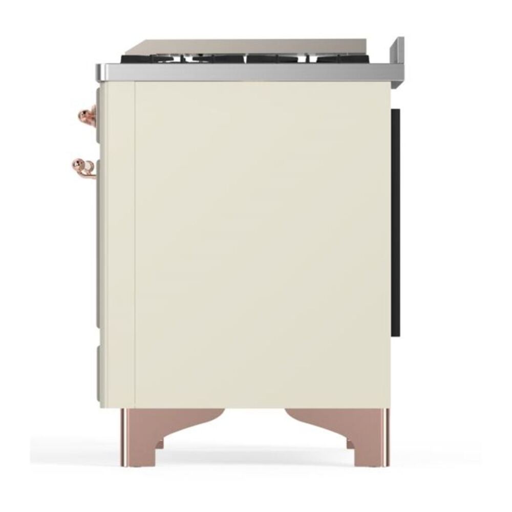 ILVE UM12FDQNS3AWP Majestic II 48 inch Dual Fuel Range with 8 Black Brass Burners, Griddle (Natural Gas, Solid Door, Antique White, Copper) 11 ILVE UM12F Majestic II 48 inch Dual Fuel Range with 8 Black Brass Burners, Griddle