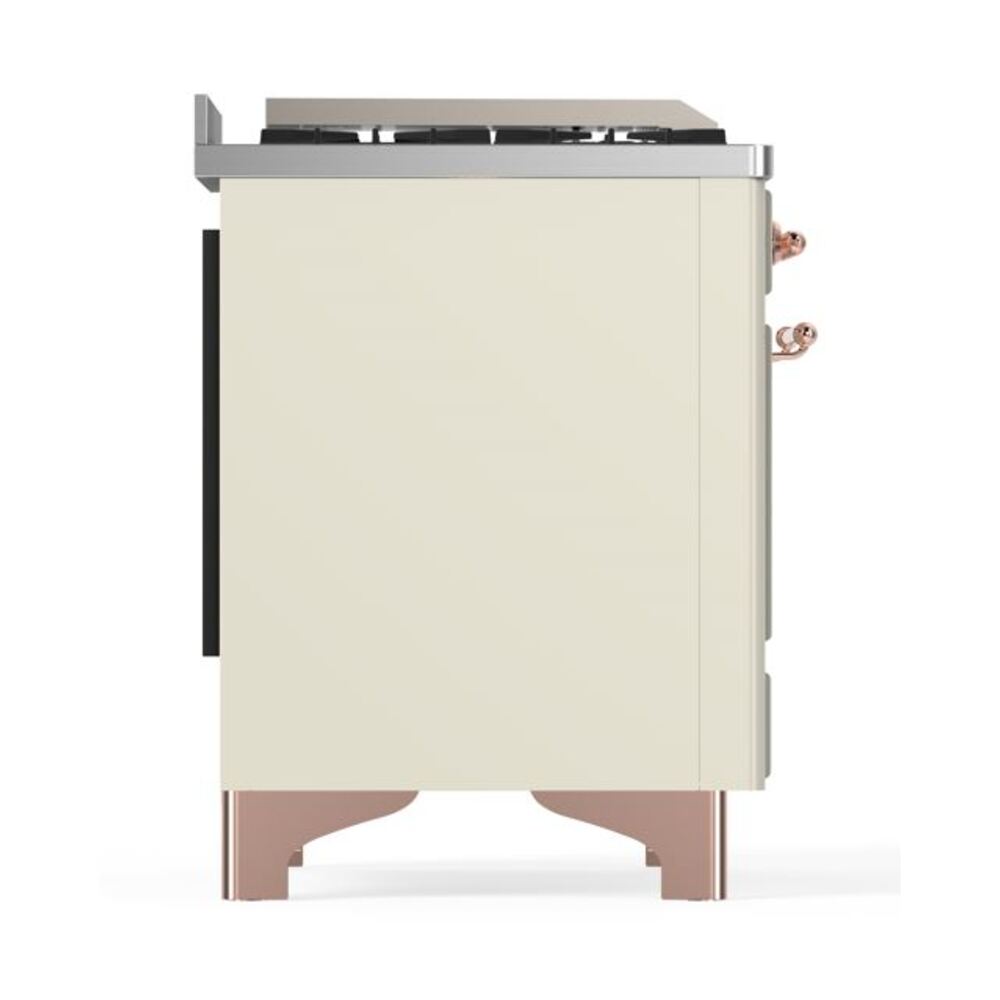 ILVE UM12F Majestic II 48 inch Dual Fuel Range with 8 Black Brass Burners, Griddle