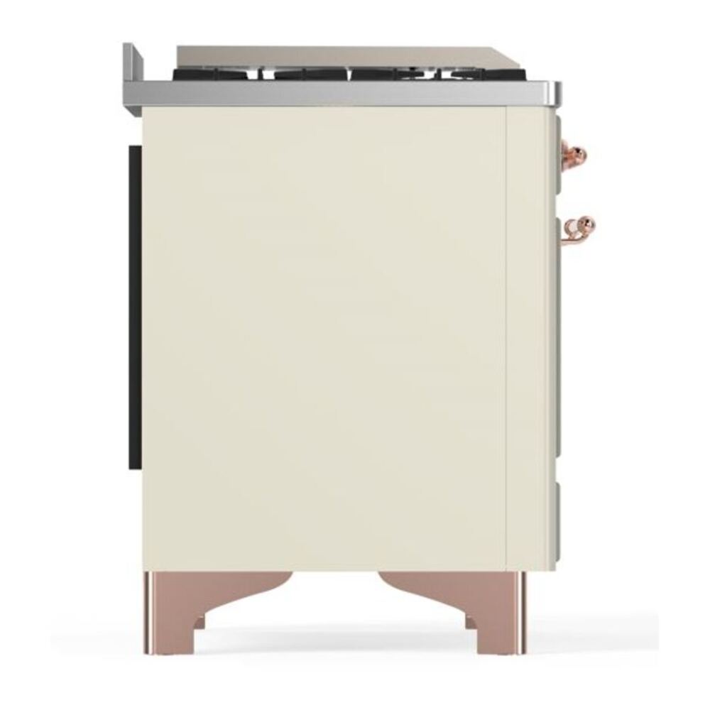 ILVE UM12FDQNS3AWP Majestic II 48 inch Dual Fuel Range with 8 Black Brass Burners, Griddle (Natural Gas, Solid Door, Antique White, Copper) 10 ILVE UM12F Majestic II 48 inch Dual Fuel Range with 8 Black Brass Burners, Griddle