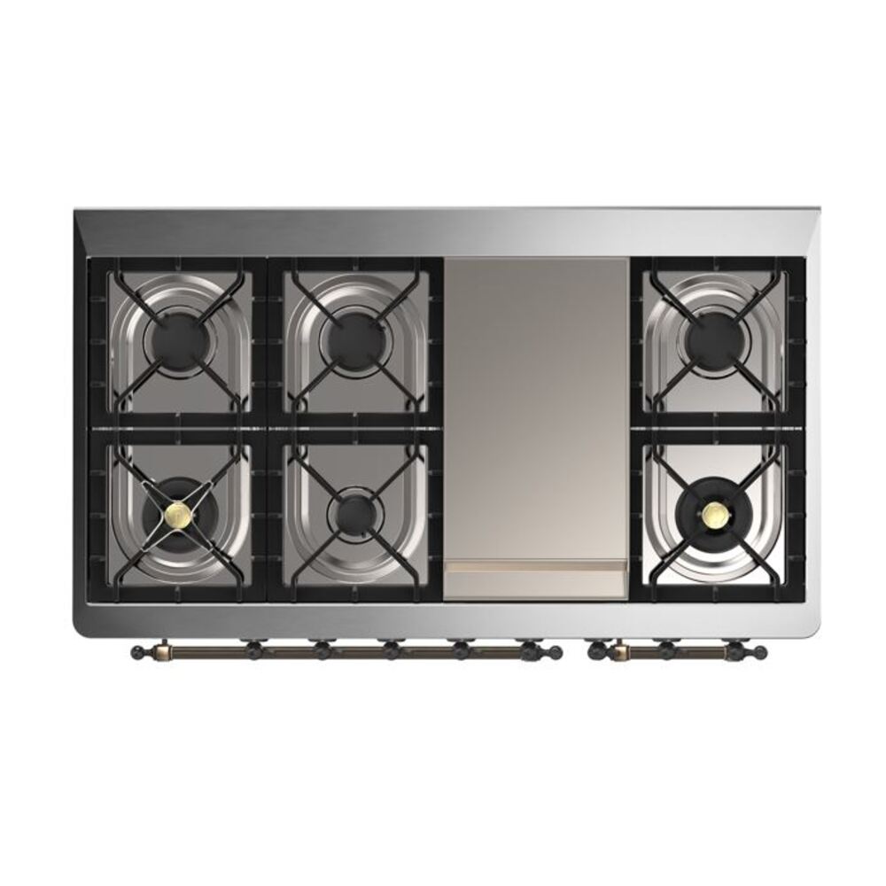 ILVE UM12F Majestic II 48 inch Dual Fuel Range with 8 Burners, Griddle