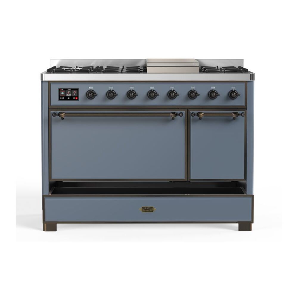 ILVE UM12F Majestic II 48 inch Dual Fuel Range with 8 Burners, Griddle
