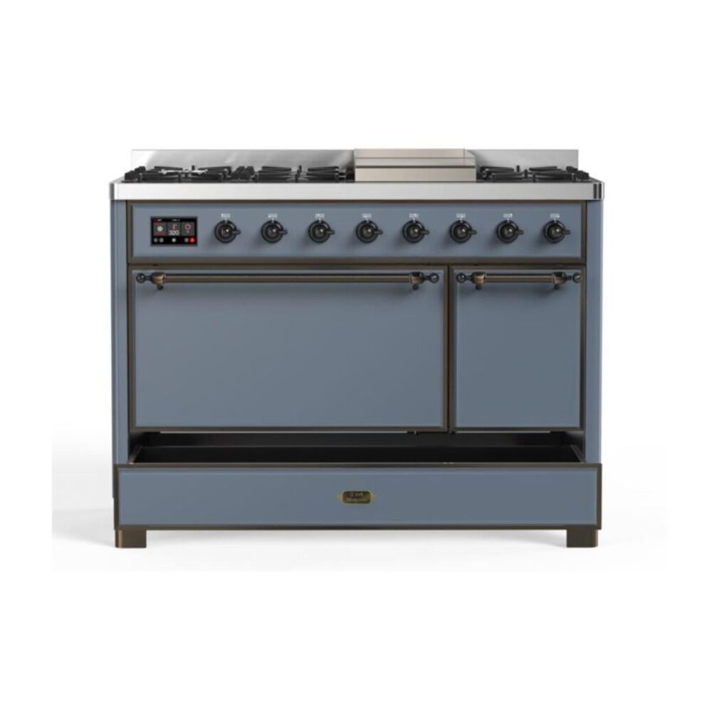 ILVE UM12F Majestic II 48 inch Dual Fuel Range with 8 Burners, Griddle