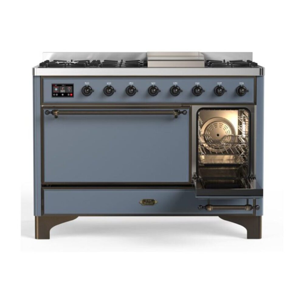 ILVE_UM12FDQNS3BGBLP_Majestic_II_48"_Dual_Fuel_Range_Right_Angle