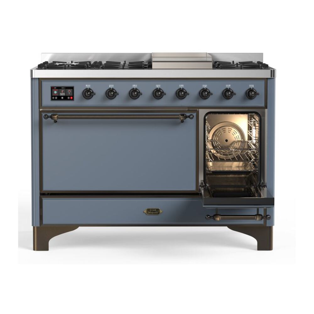 ILVE_UM12FDQNS3BGBLP_Majestic_II_48"_Dual_Fuel_Range_Right_Angle