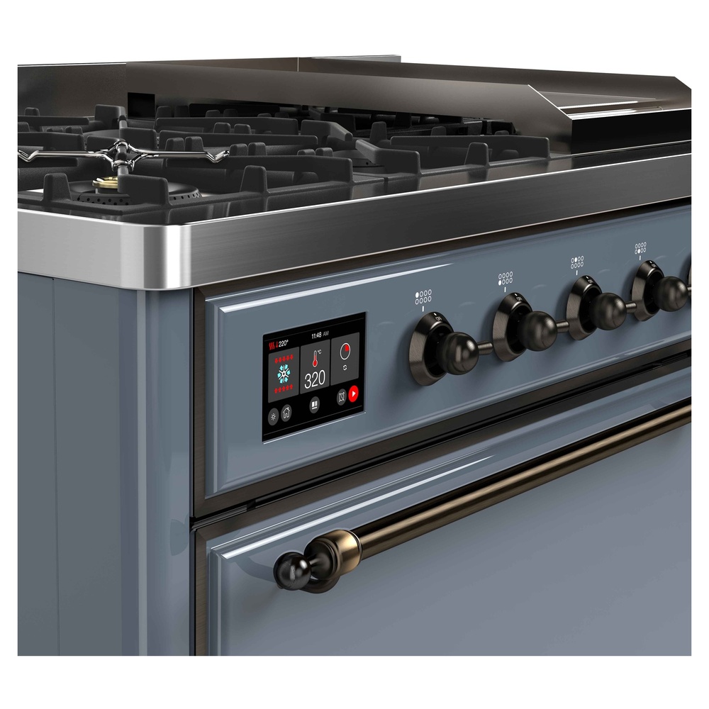 ILVE UM12F Majestic II 48 inch Dual Fuel Range with 8 Burners, Griddle