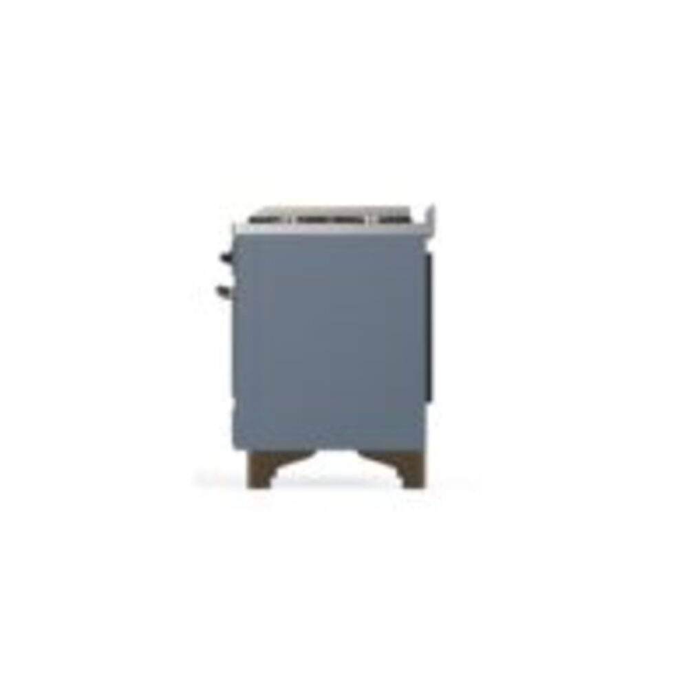 ILVE UM12F Majestic II 48 inch Dual Fuel Range with 8 Black Brass Burners, Griddle