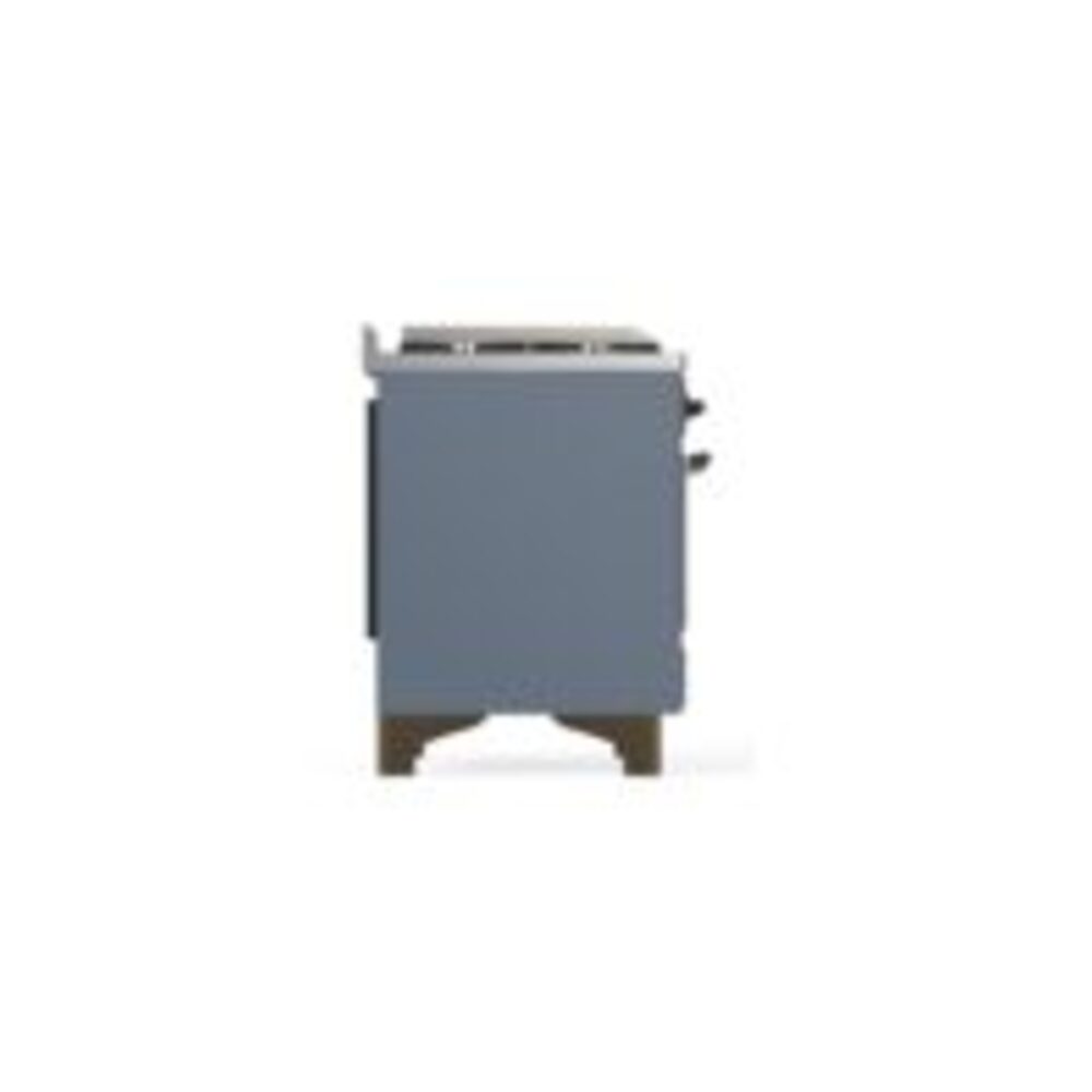 ILVE UM12F Majestic II 48 inch Dual Fuel Range with 8 Black Brass Burners, Griddle