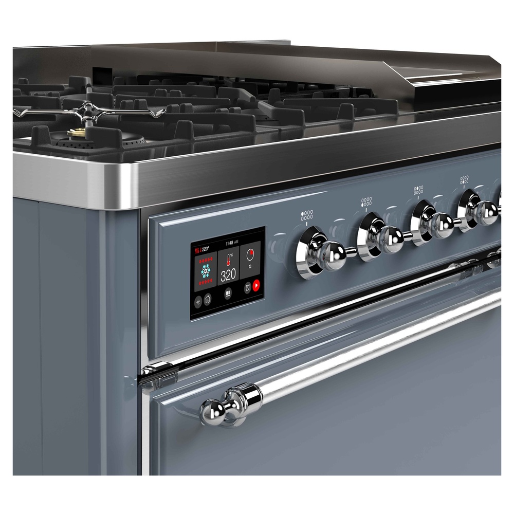 ILVE UM12F Majestic II 48 inch Dual Fuel Range with 8 Burners, Griddle
