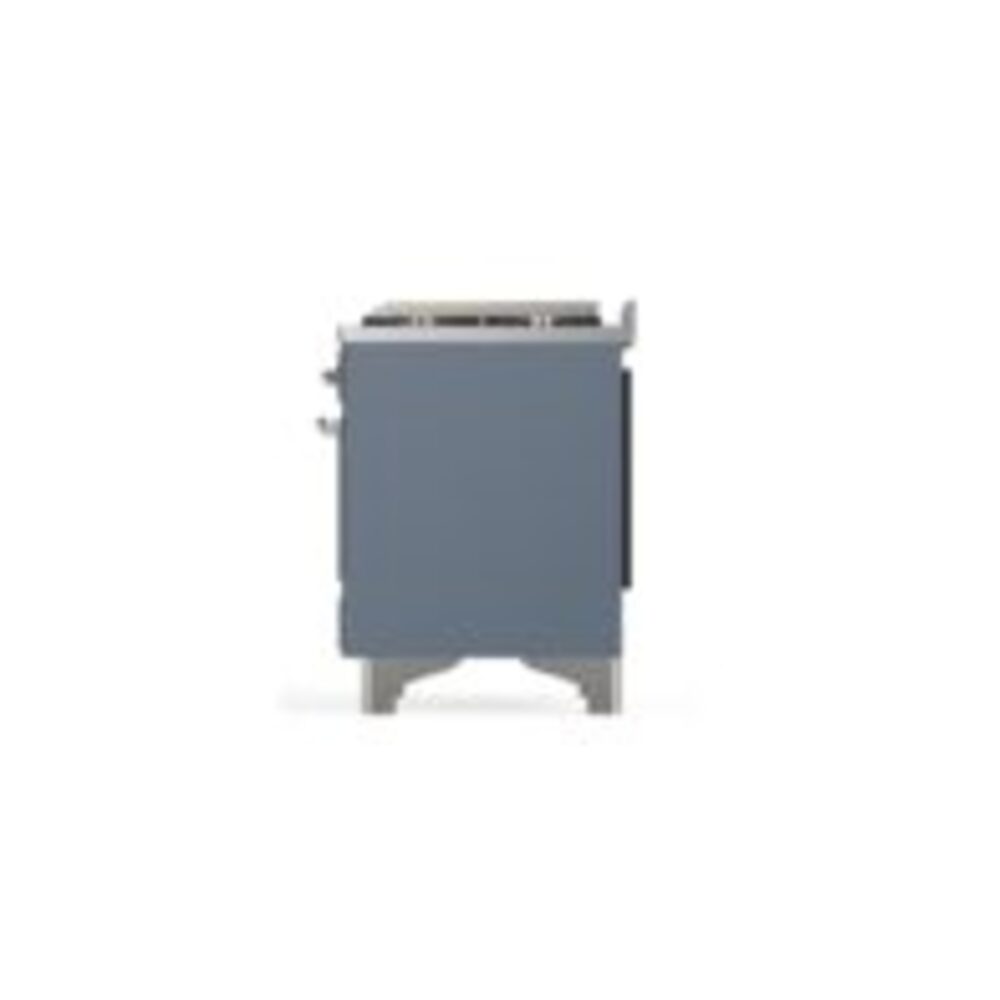 ILVE UM12F Majestic II 48 inch Dual Fuel Range with 8 Black Brass Burners, Griddle