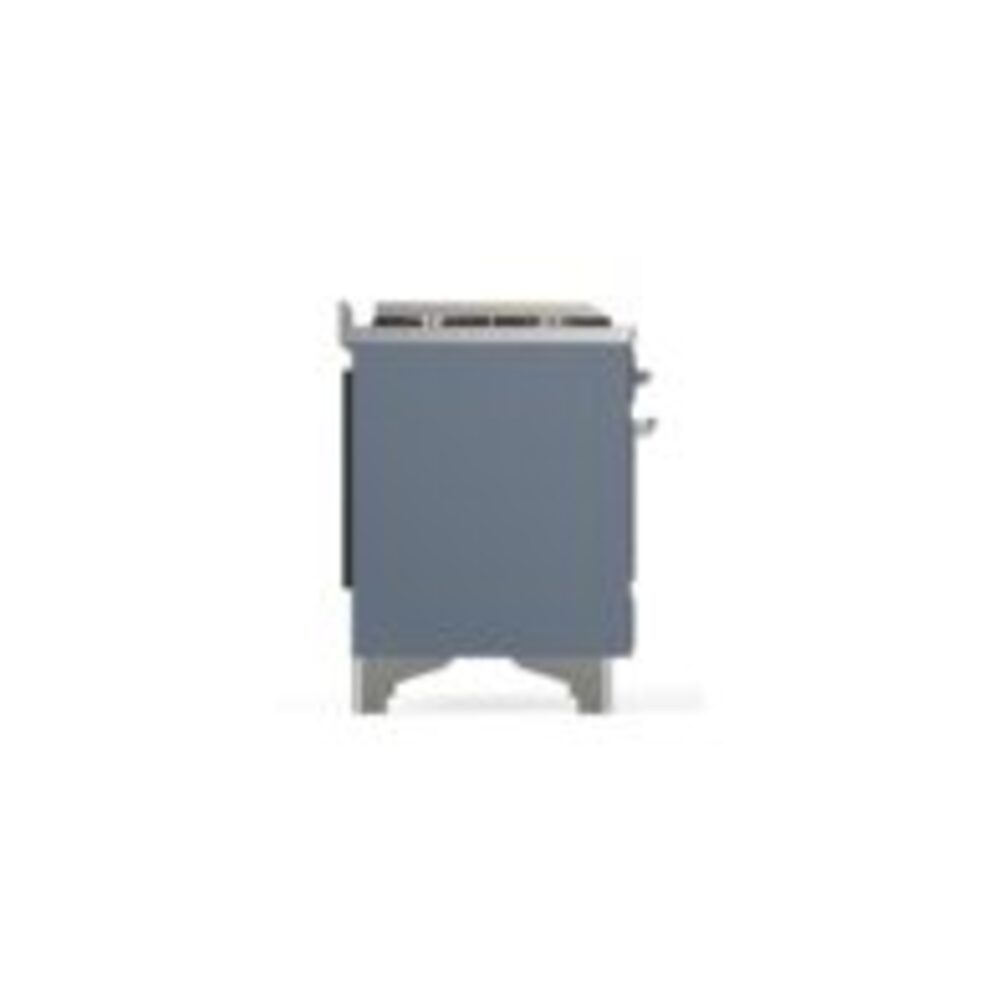 ILVE UM12F Majestic II 48 inch Dual Fuel Range with 8 Black Brass Burners, Griddle