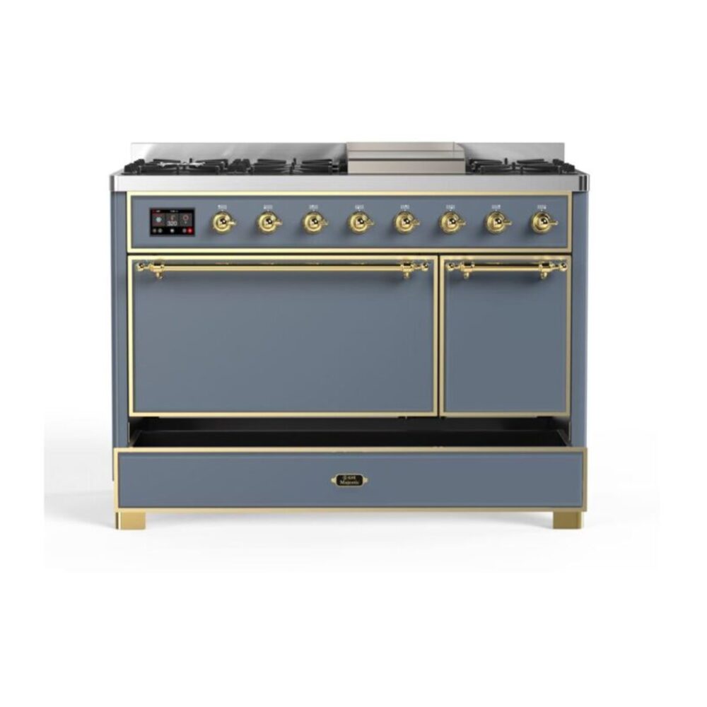 ILVE UM12F Majestic II 48 inch Dual Fuel Range with 8 Burners, Griddle
