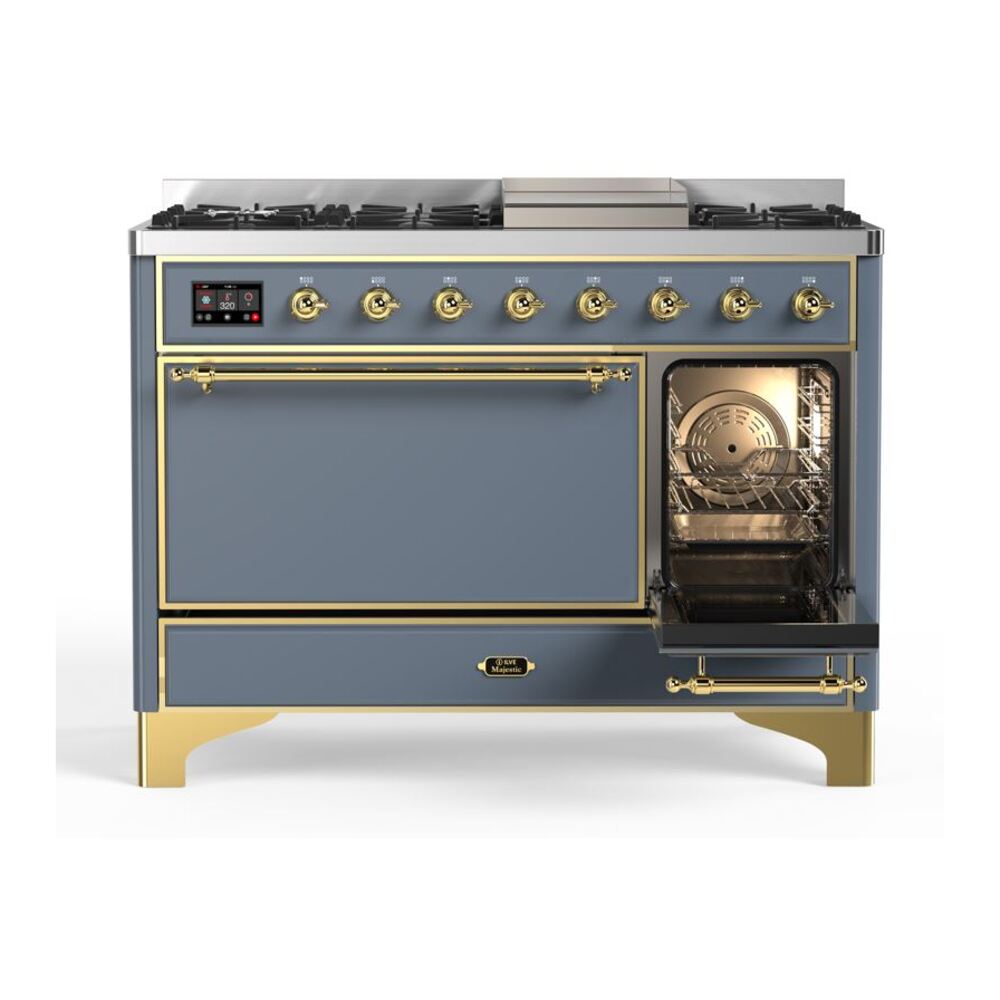 ILVE_UM12FDQNS3BGGLP_Majestic_II_48"_Dual_Fuel_Range_Right_Angle