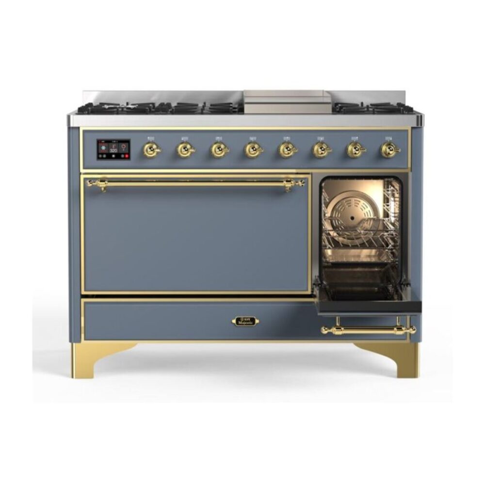 ILVE_UM12FDQNS3BGGLP_Majestic_II_48"_Dual_Fuel_Range_Right_Angle