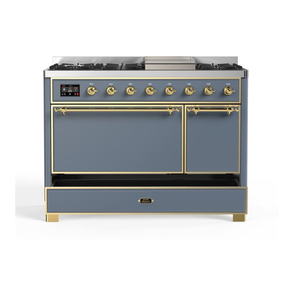 ILVE UM12F Majestic II 48 inch Dual Fuel Range with 8 Burners, Griddle