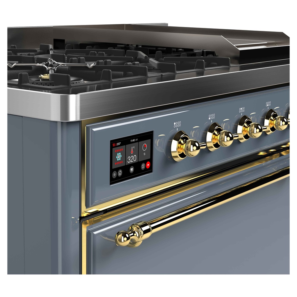 ILVE UM12F Majestic II 48 inch Dual Fuel Range with 8 Burners, Griddle