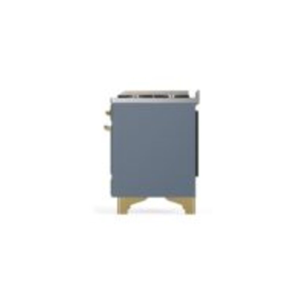 ILVE UM12F Majestic II 48 inch Dual Fuel Range with 8 Black Brass Burners, Griddle