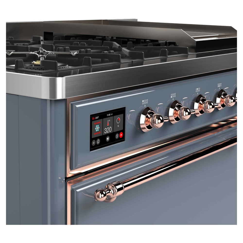 ILVE UM12F Majestic II 48 inch Dual Fuel Range with 8 Burners, Griddle