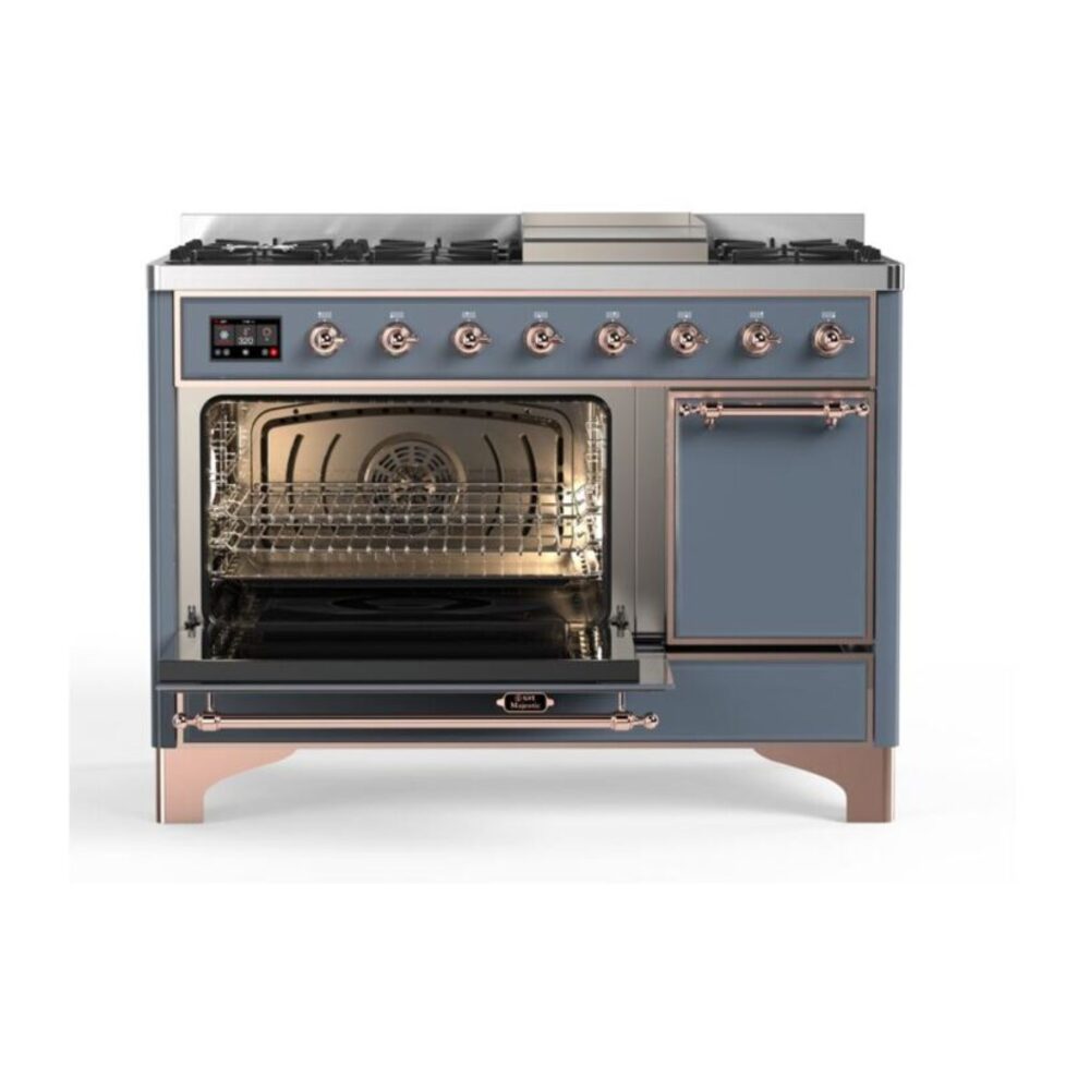 ILVE_UM12FDQNS3BGPLP_Majestic_II_48"_Dual_Fuel_Range_Right_Angle