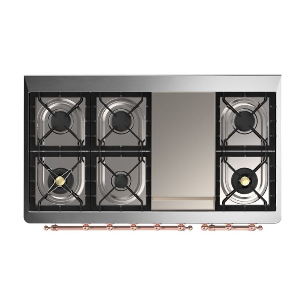 ILVE UM12F Majestic II 48 inch Dual Fuel Range with 8 Burners, Griddle