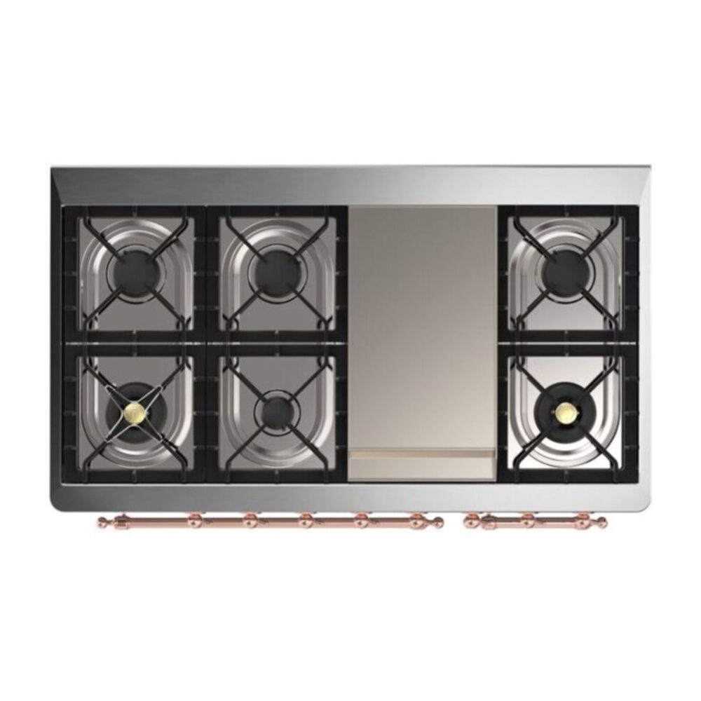 ILVE UM12F Majestic II 48 inch Dual Fuel Range with 8 Burners, Griddle
