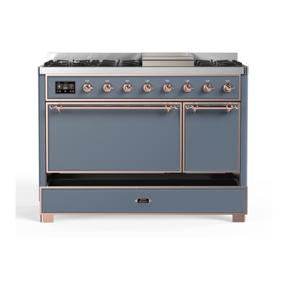 ILVE UM12F Majestic II 48 inch Dual Fuel Range with 8 Burners, Griddle