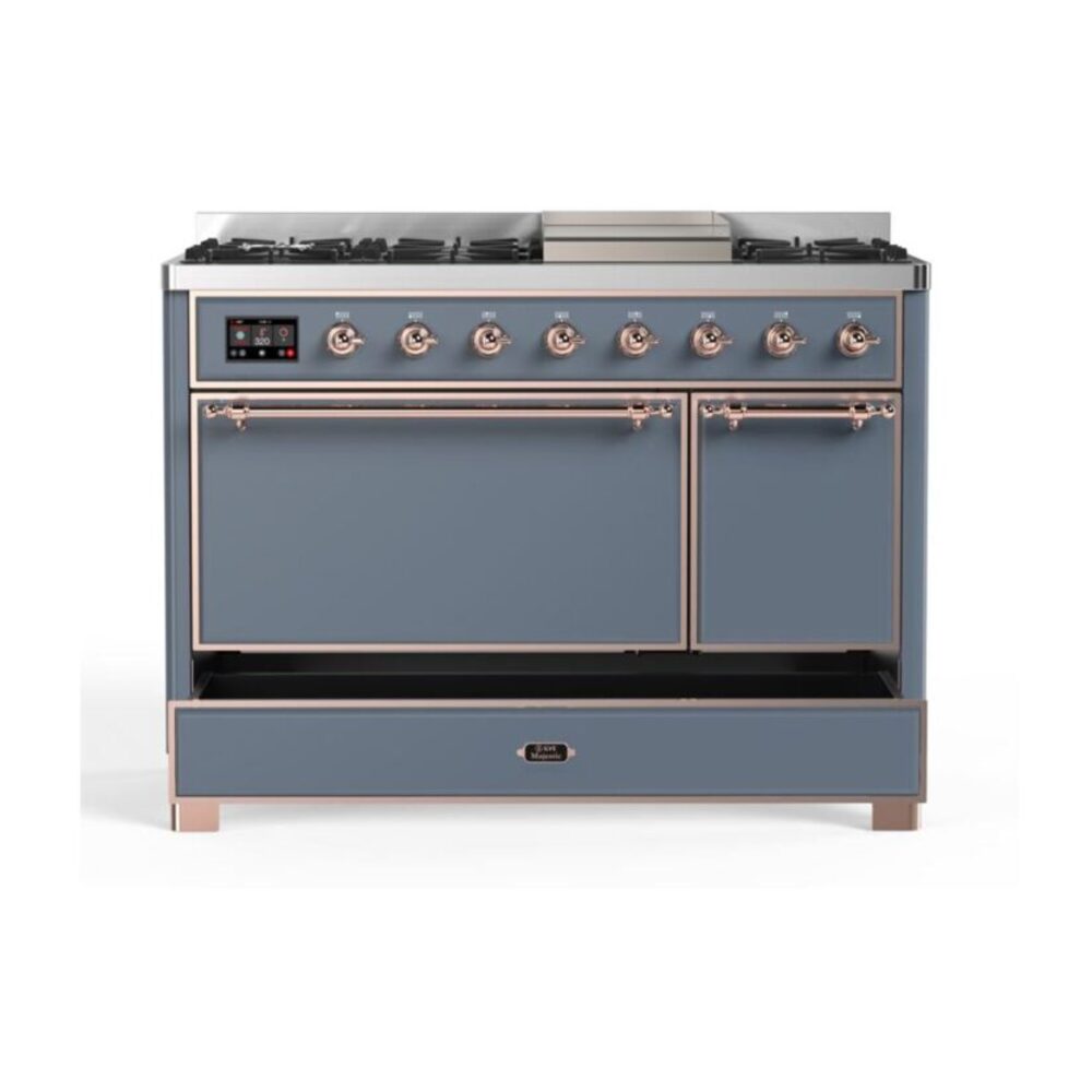 ILVE UM12F Majestic II 48 inch Dual Fuel Range with 8 Burners, Griddle