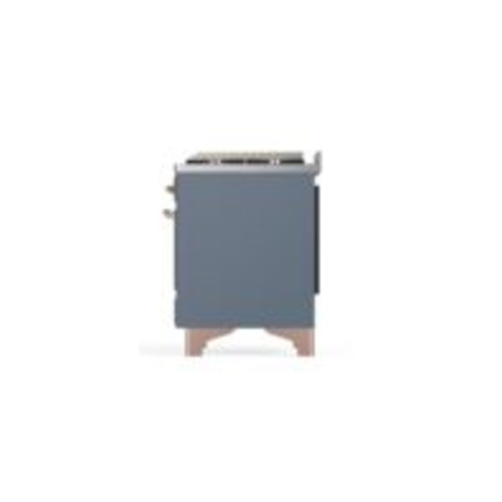 ILVE UM12F Majestic II 48 inch Dual Fuel Range with 8 Black Brass Burners, Griddle