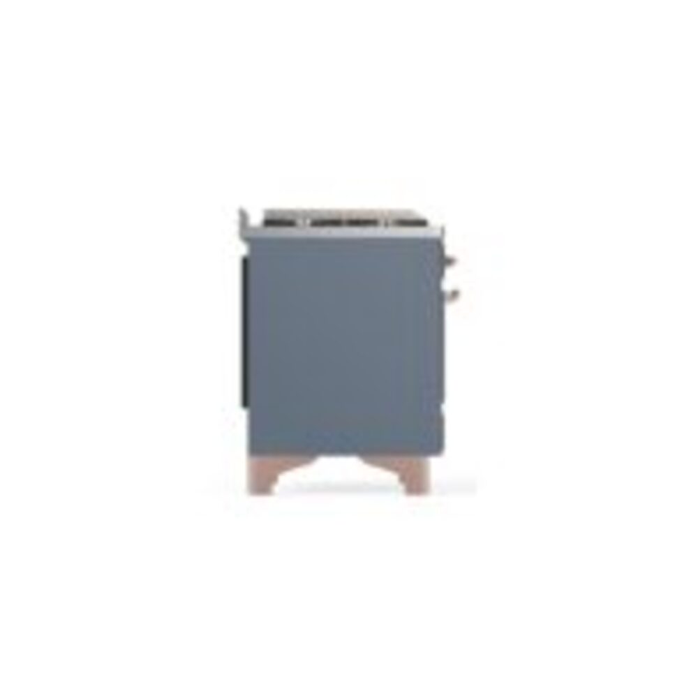 ILVE UM12F Majestic II 48 inch Dual Fuel Range with 8 Black Brass Burners, Griddle