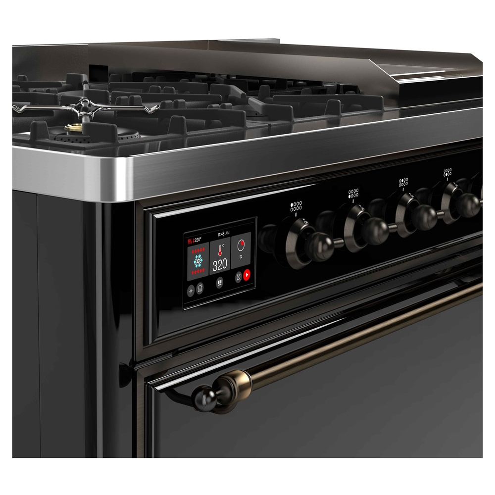 ILVE UM12F Majestic II 48 inch Dual Fuel Range with 8 Burners, Griddle