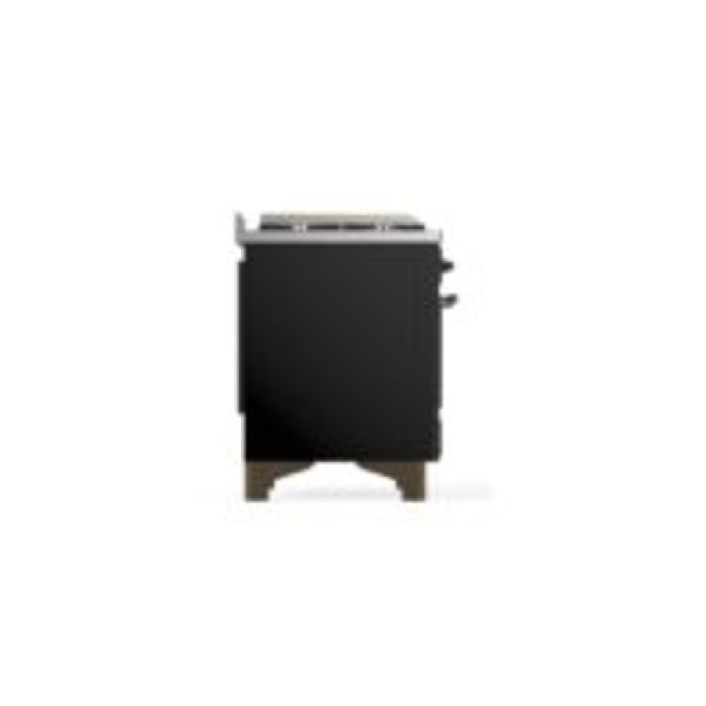 ILVE UM12F Majestic II 48 inch Dual Fuel Range with 8 Black Brass Burners, Griddle