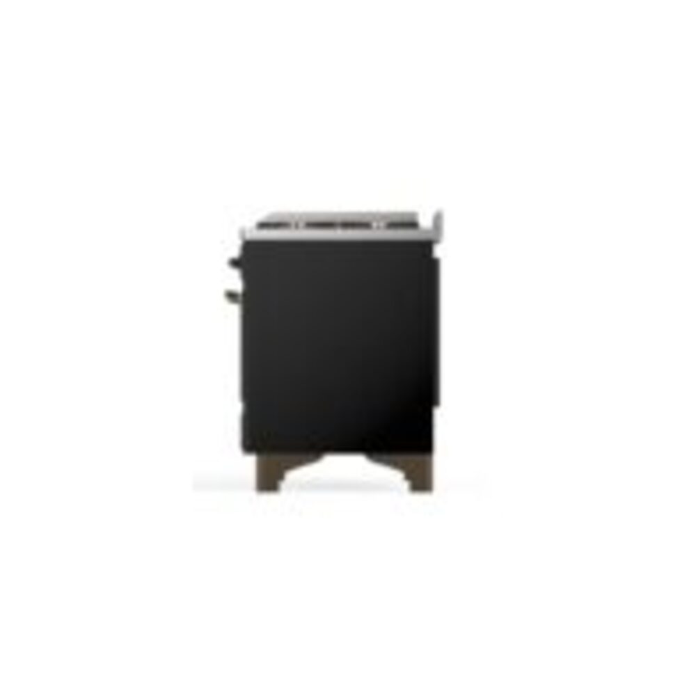 ILVE UM12F Majestic II 48 inch Dual Fuel Range with 8 Black Brass Burners, Griddle