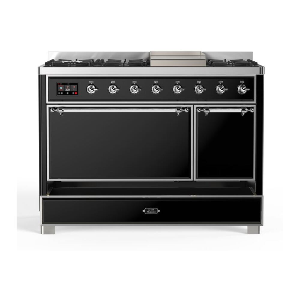 ILVE UM12F Majestic II 48 inch Dual Fuel Range with 8 Burners, Griddle