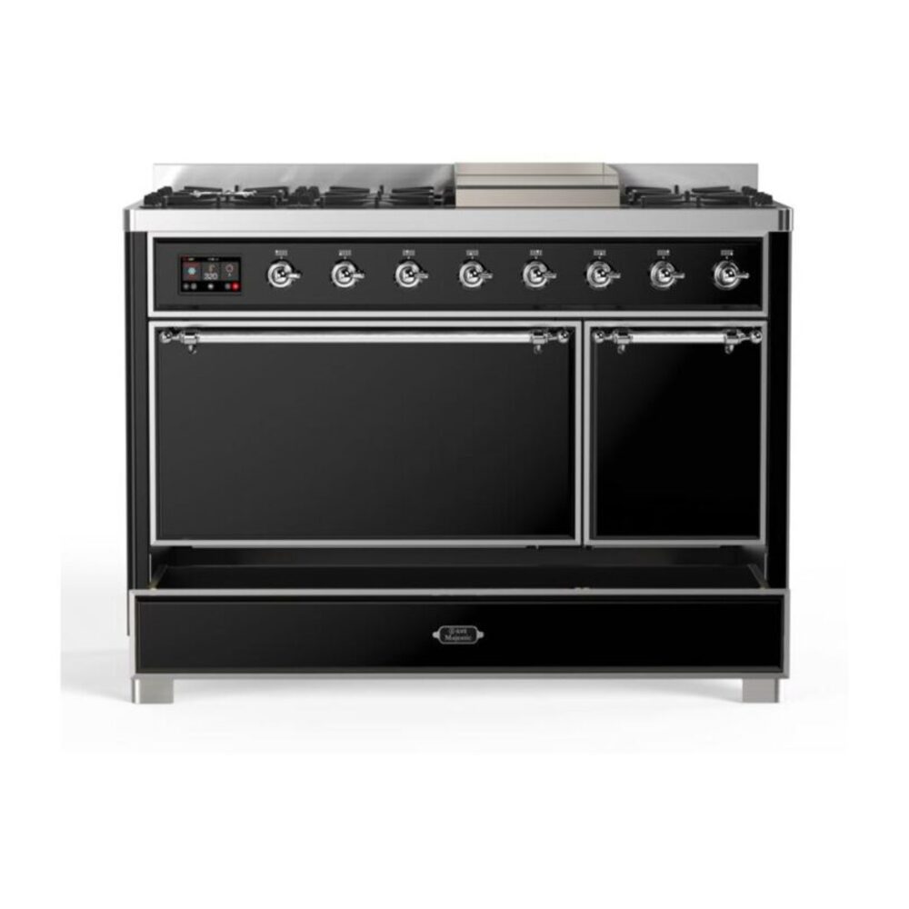 ILVE UM12F Majestic II 48 inch Dual Fuel Range with 8 Burners, Griddle