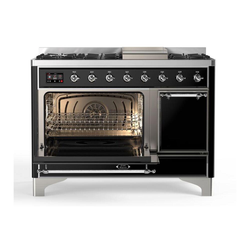 ILVE_UM12FDQNS3BKC_Majestic_II_48_Dual_Fuel_Range_Left_Angle